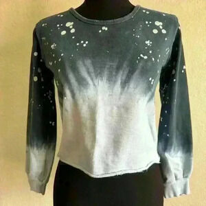 Joe's Jeans the Maya splatter Tie Dye Ombre Cropped Sweatshirt Medium